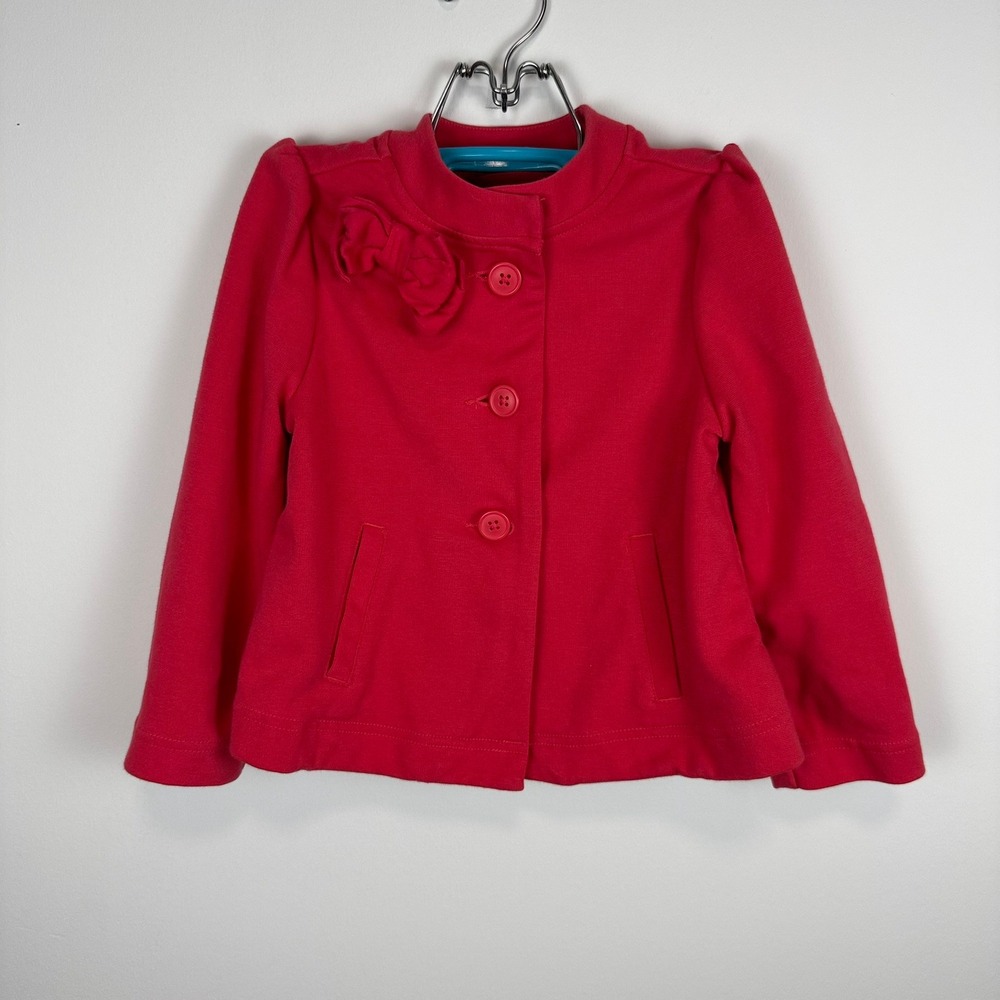 Gymboree Girls‎ Red Bow Button Front Swing Jacket Size XS 4 140140471